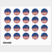 Sticker Rond USA - Drapeau américain et étoiles en cercle (Feuille)