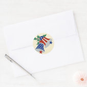 Sticker Rond USA Drapeau American Patriotic Christmas Bells Art (Enveloppe)