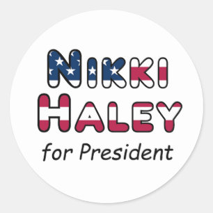 Sticker Rond USA Election Haley pour le président
