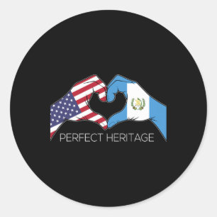 Sticker Rond Usa Et Guatemala Américain Guatémaltèque Parfait H