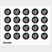 Sticker Rond USA Flag American Runner - Runt Heart (Feuille)