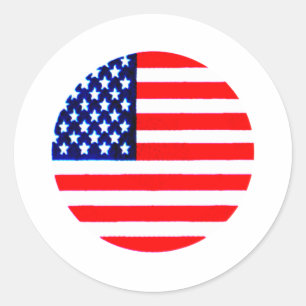 Sticker Rond USA Flag Circle Tdhe MUSEUM Zazzle