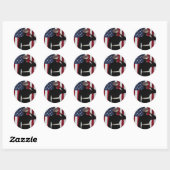 STICKER ROND USA FLAG & MARINE WARRIOR (Feuille)
