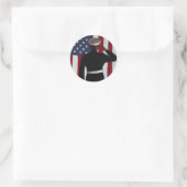 STICKER ROND USA FLAG & MARINE WARRIOR (Sac)