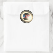 Sticker Rond USA FLAG Total éclipse solaire 8 avril 2024 (Sac)