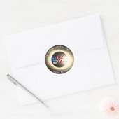 Sticker Rond USA FLAG Total éclipse solaire 8 avril 2024 (Enveloppe)