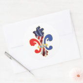 Sticker Rond USA Fleur de lis (Enveloppe)