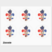 Sticker Rond USA Fleur de lis (Feuille)