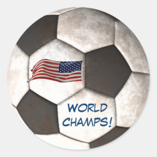 Sticker Rond USA Football Ball "World Champs" Football Sport