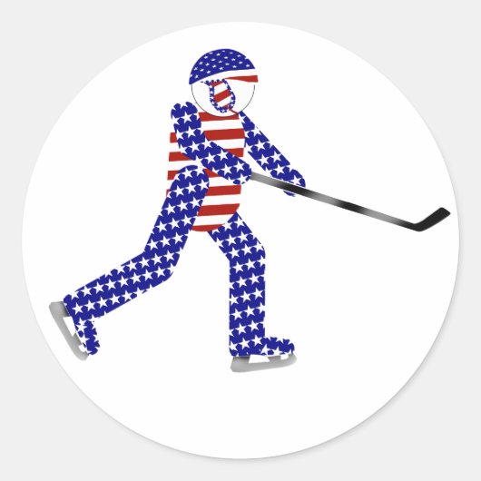 Sticker Rond USA Ice Hockey   (Devant)