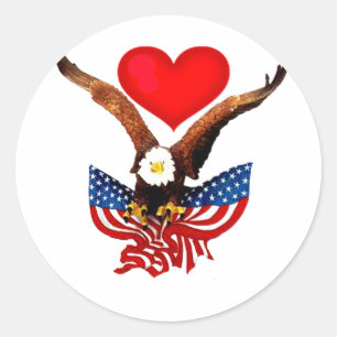 Sticker Rond USA Love_