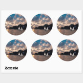 Sticker Rond USA, Massachusetts. Sunset (Feuille)