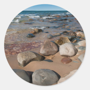Sticker Rond USA, Michigan. Rounded Boulders