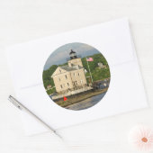 Sticker Rond USA, New York, Kingston, Hudson River. Rondout (Enveloppe)