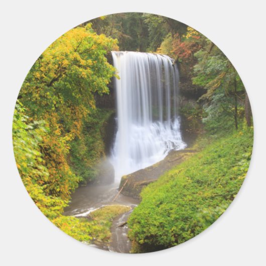 Sticker Rond USA, Oregon, Silver Falls State Park 3 (Devant)