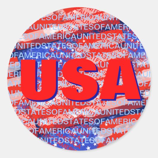 Sticker Rond USA patriotic country flag (Devant)