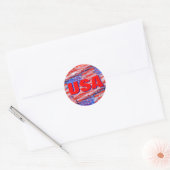 Sticker Rond USA patriotic country flag (Enveloppe)