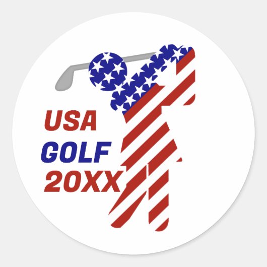Sticker Rond USA Patriotic WOMEN'S GOLF (Devant)