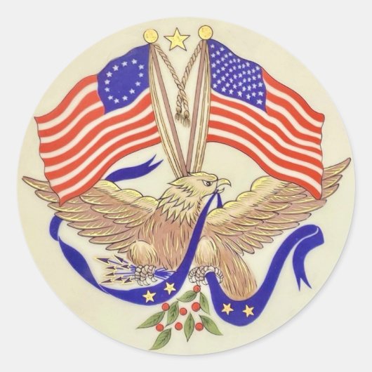 Sticker Rond USA Patriotique (Devant)