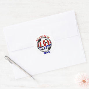 Sticker Rond USA Patriotique SOCCER Sports