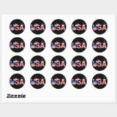 Sticker Rond USA pour Noël (Feuille)