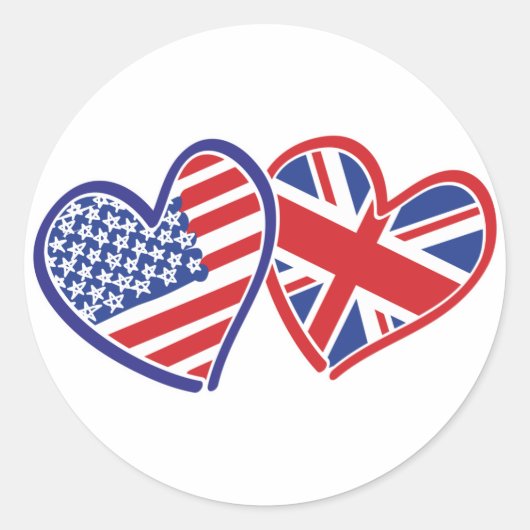 Sticker Rond USA—Royaume-Uni (Devant)