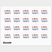 Sticker Rond USA Shimmer et Stars Word Art (Feuille)