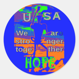 Sticker Rond USA - Une Tapisserie patriotique