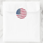 Sticker Rond USA Unites : Stripes & Stars en Gras Design (Sac)
