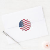 Sticker Rond USA Unites : Stripes & Stars en Gras Design (Enveloppe)