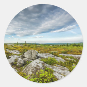 Sticker Rond USA, Virginie-Occidentale, Davis. Paysage De Dolly