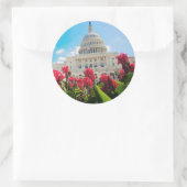 Sticker Rond USA, Washington DC, Capitol Building (Sac)