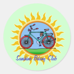 Sticker Rond Usage allant à vélo fait sur commande de logo de