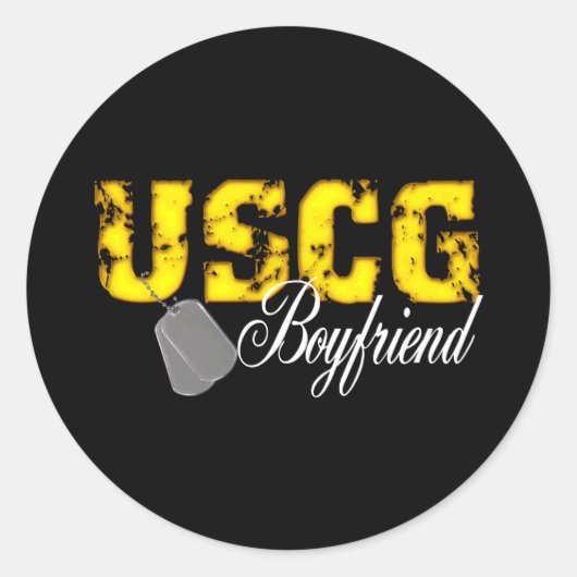 Sticker Rond uscg99boyfriendly blk (Devant)