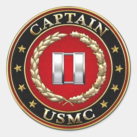 Sticker Rond USMC Capt [3D] (Devant)