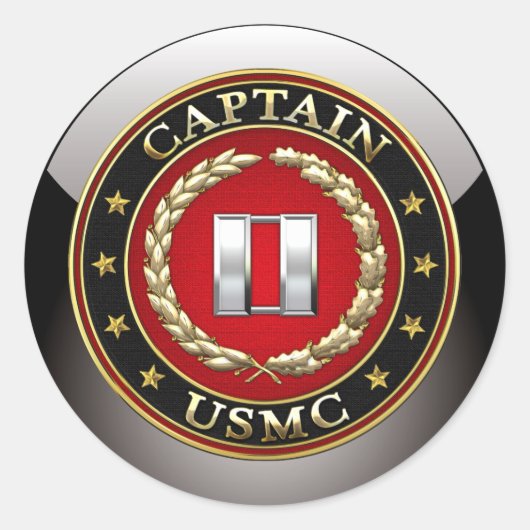 Sticker Rond USMC Capt [3D] (Devant)