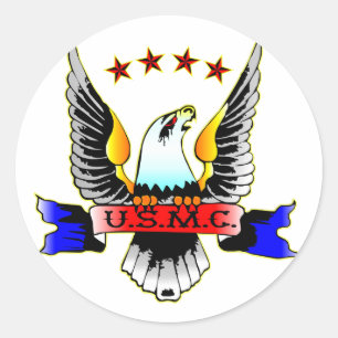 Sticker Rond USMC de style ancien