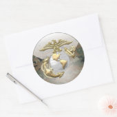 Sticker Rond USMC Eagle, Globe & Ancre (EGA) [3D] (Enveloppe)
