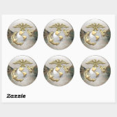 Sticker Rond USMC Eagle, Globe & Ancre (EGA) [3D] (Feuille)