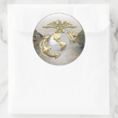 Sticker Rond USMC Eagle, Globe & Ancre (EGA) [3D] (Sac)