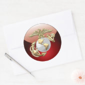 Sticker Rond USMC Eagle, Globe & Ancre (EGA) [3D] (Enveloppe)