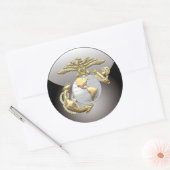 Sticker Rond USMC Eagle, Globe & Ancre (EGA) [3D] (Enveloppe)