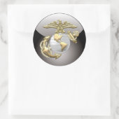 Sticker Rond USMC Eagle, Globe & Ancre (EGA) [3D] (Sac)