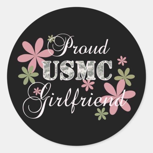 Sticker Rond USMC Girlfriend (Devant)