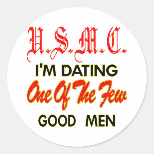 Sticker Rond USMC I’m Dating L’un des rares bons hommes
