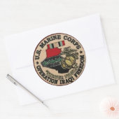 STICKER ROND USMC IRAQ VETERAN (Enveloppe)