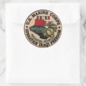 STICKER ROND USMC IRAQ VETERAN (Sac)