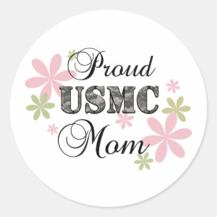 Sticker Rond USMC Mom [fl camo]