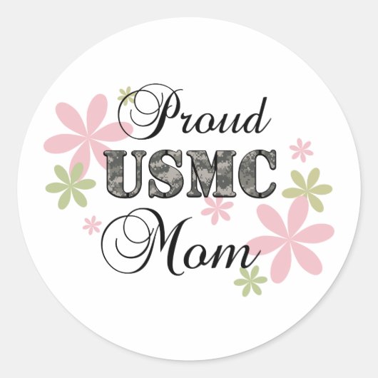 Sticker Rond USMC Mom [fl camo] (Devant)