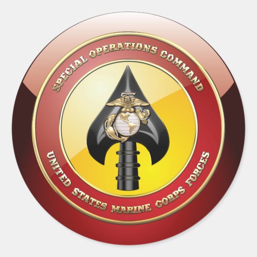 Sticker Rond USMC Opérations spéciales (MARSOC) [3D] (Devant)